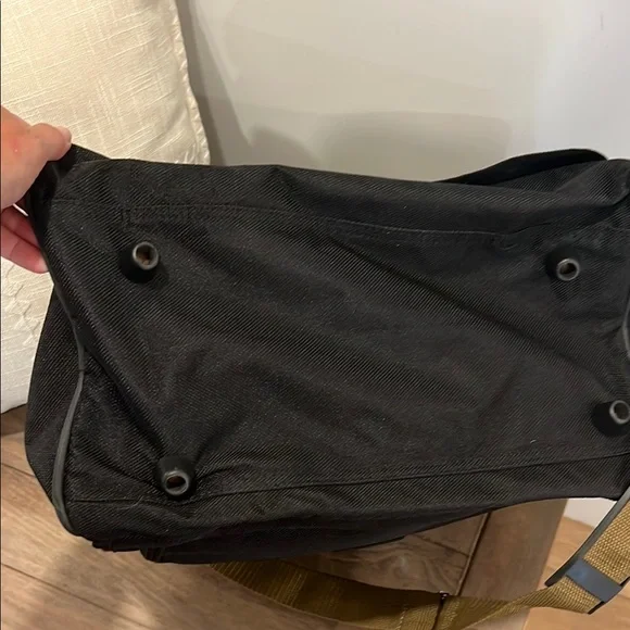 Chaps Black Duffel Bag with Tan Straps - Picture 5 of 8